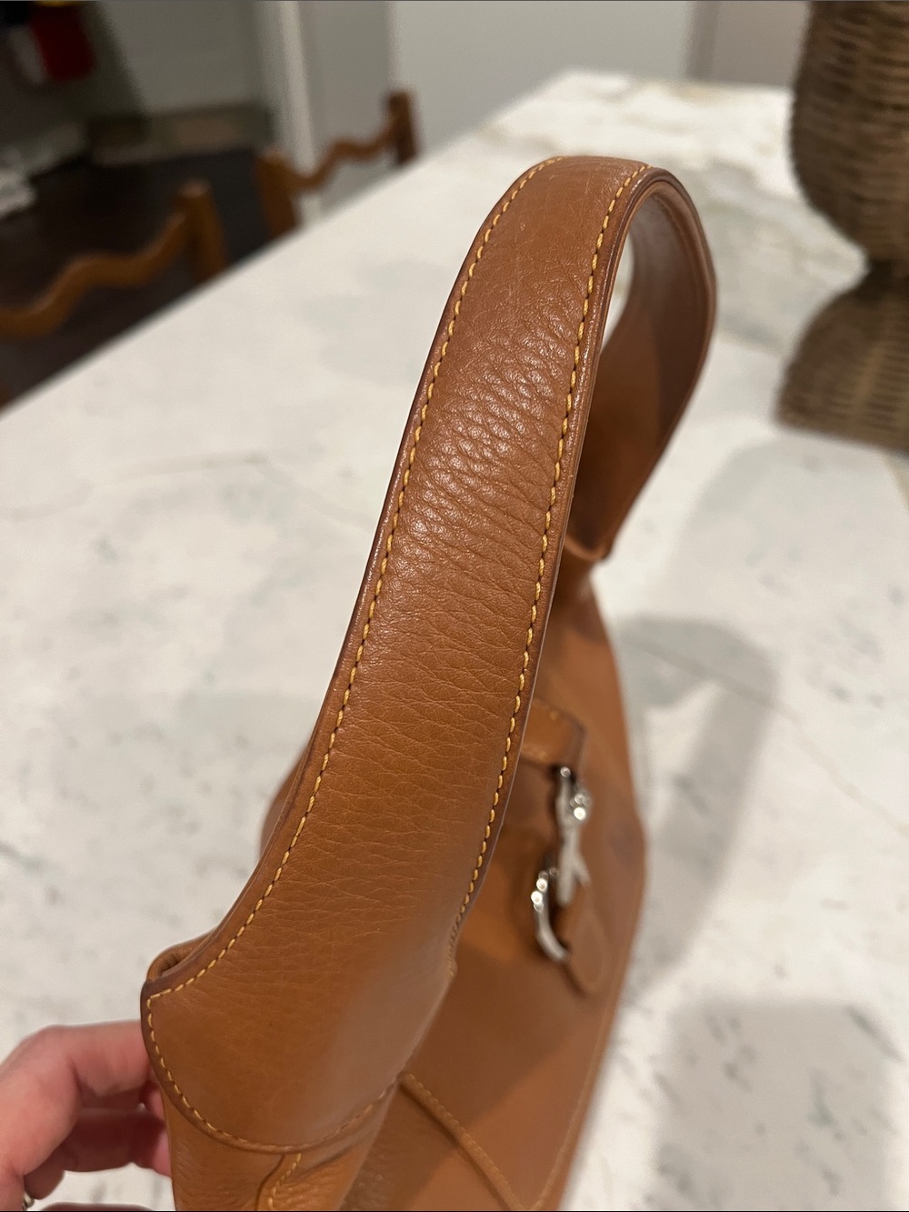 Dooney & Bourke Genuine Leather Annalisa Lock Sac Camel Handbag - Picture 8 of 10